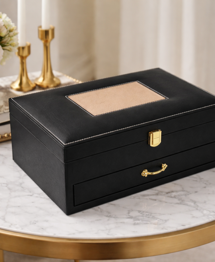 Premium MDF Corporate Gift Box with PU Leather Finish & Drawer